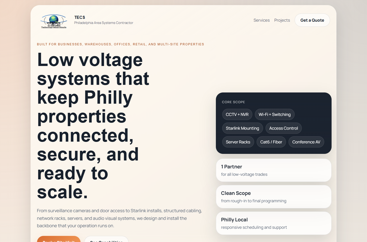 Screenshot of MyTecs Online website
