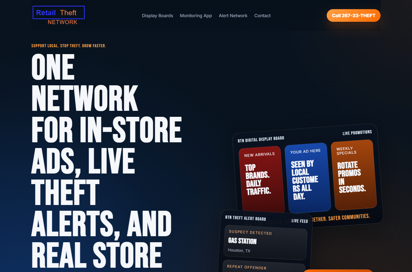 Screenshot of Retail Theft Network website